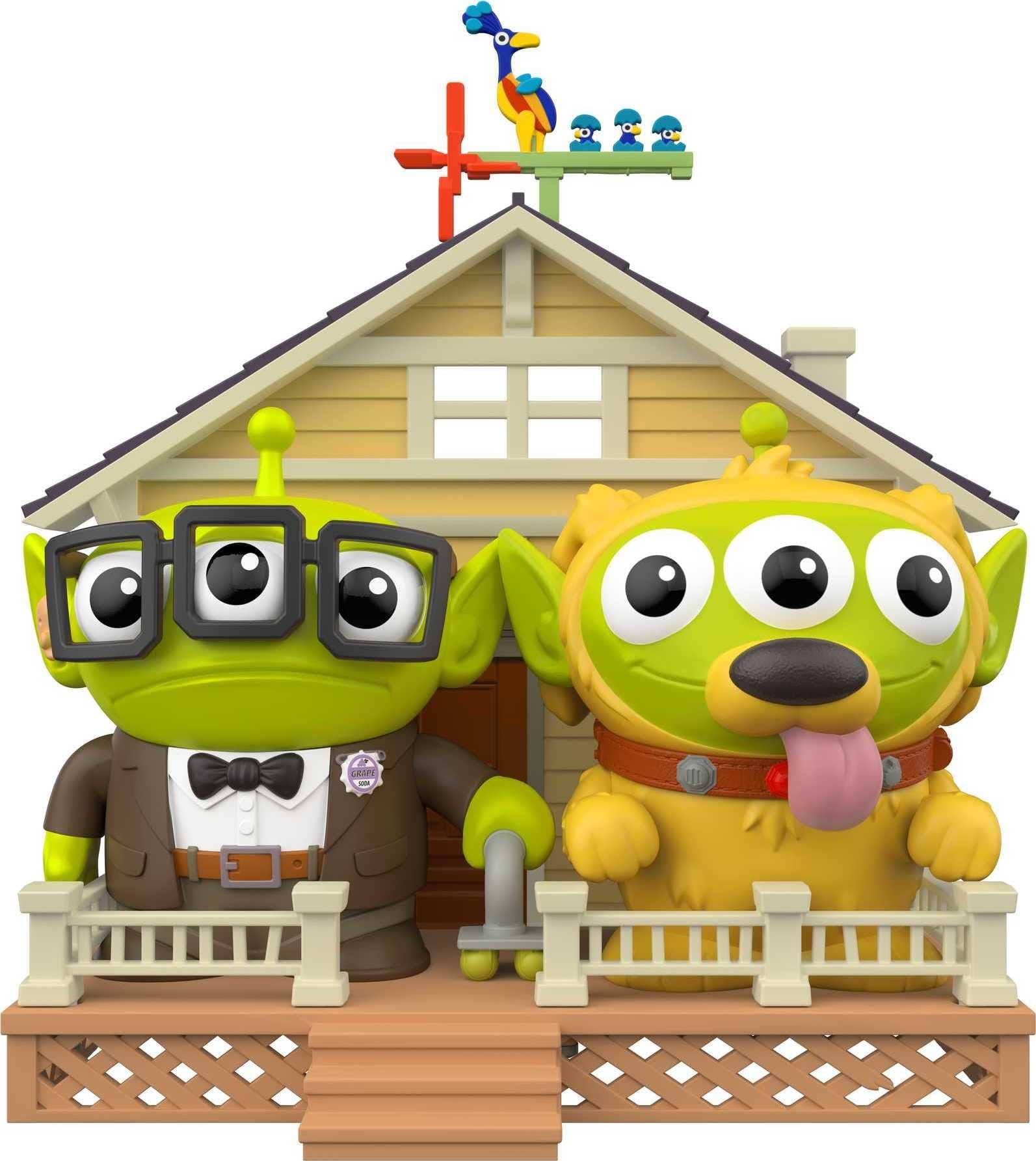 Toy Story 4 Pixar Alien Remix Carl Fredricksen & Dug 2 Figures & House, Disney Plus Pixar Toy Story & Dug Days Mashup Movie Character, Authentic Detail, Collectors Gift Ages 6 Years & Up, (GXH00)