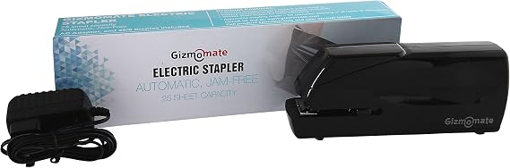 GM-X Automatic Electric Stapler, Heavy Duty Jam-Free 25 Sheet Full-Strip Capacity Free Staples & AC Cable with Professional and Home Office Stapler