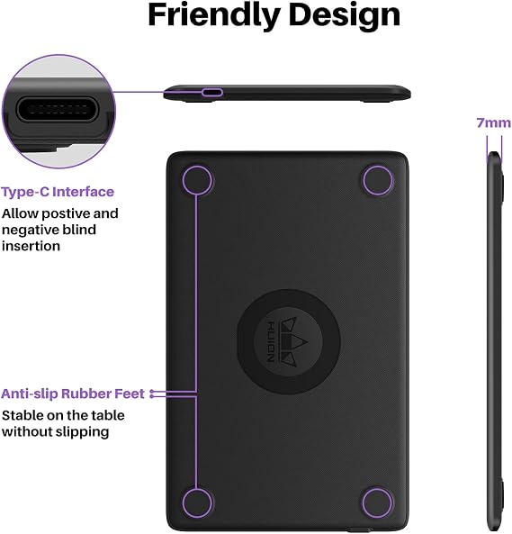 HUION Drawing Tablet H420X Graphics Tablet with 8192 Level Pen Pressure | Battery-Free Stylus, 4.17x2.6 IN Digital Art Tablet for OSU Game, Design, Drawing, Teaching, Work with PC, Mac, Linux, Mobile
