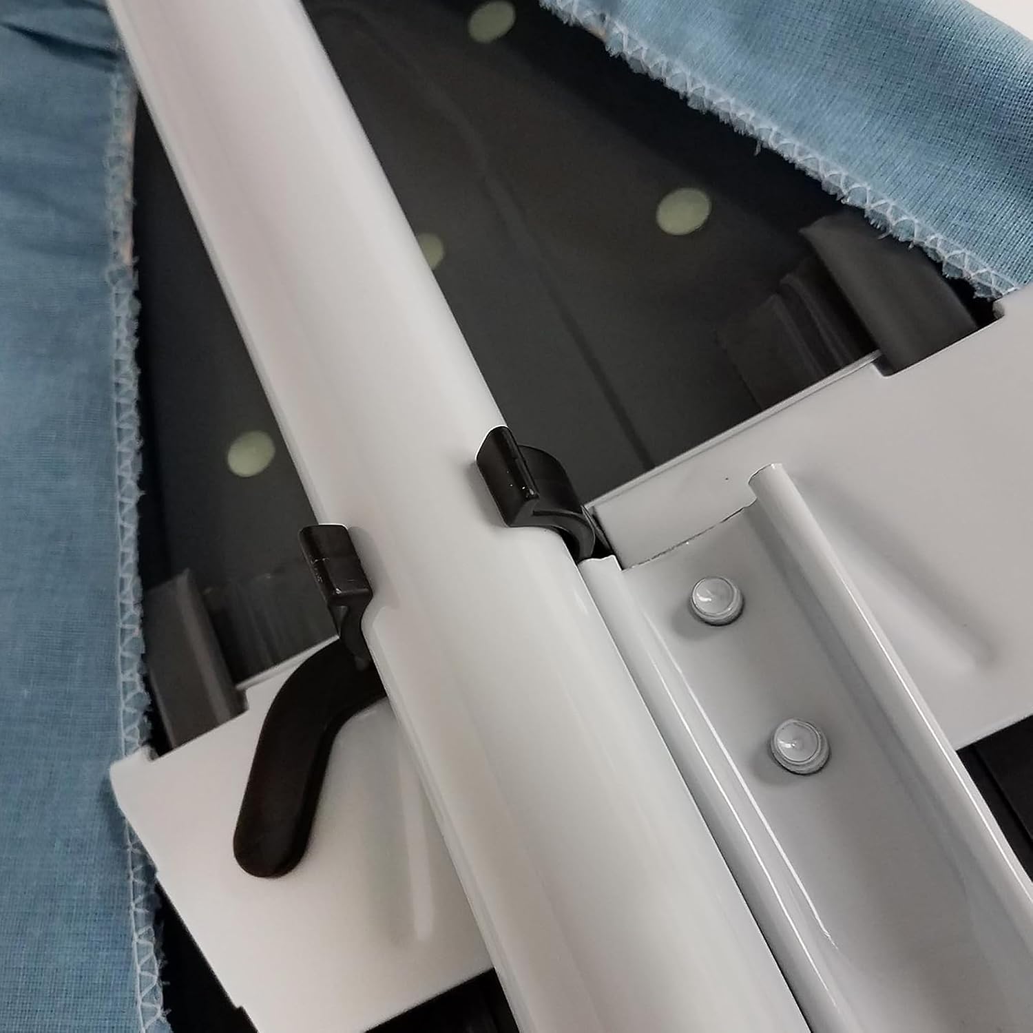 Homz T-Leg Clothes Ironing Board, Compact Foldable Standard Size Adjustable Height with Foam Pad & Cotton Cover, Light Blue
