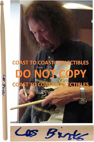 Miniatura 2 de Les Binks Judas Priest drummer signed Drumstick COA exact proof Rare autograph star.