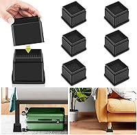 Vista 34 de Paquete de 12 elevadores de muebles de 1 pulgada, elevadores de cama ajustables resistentes para mesa, escritorio, sofá, gabinete, marco de cama