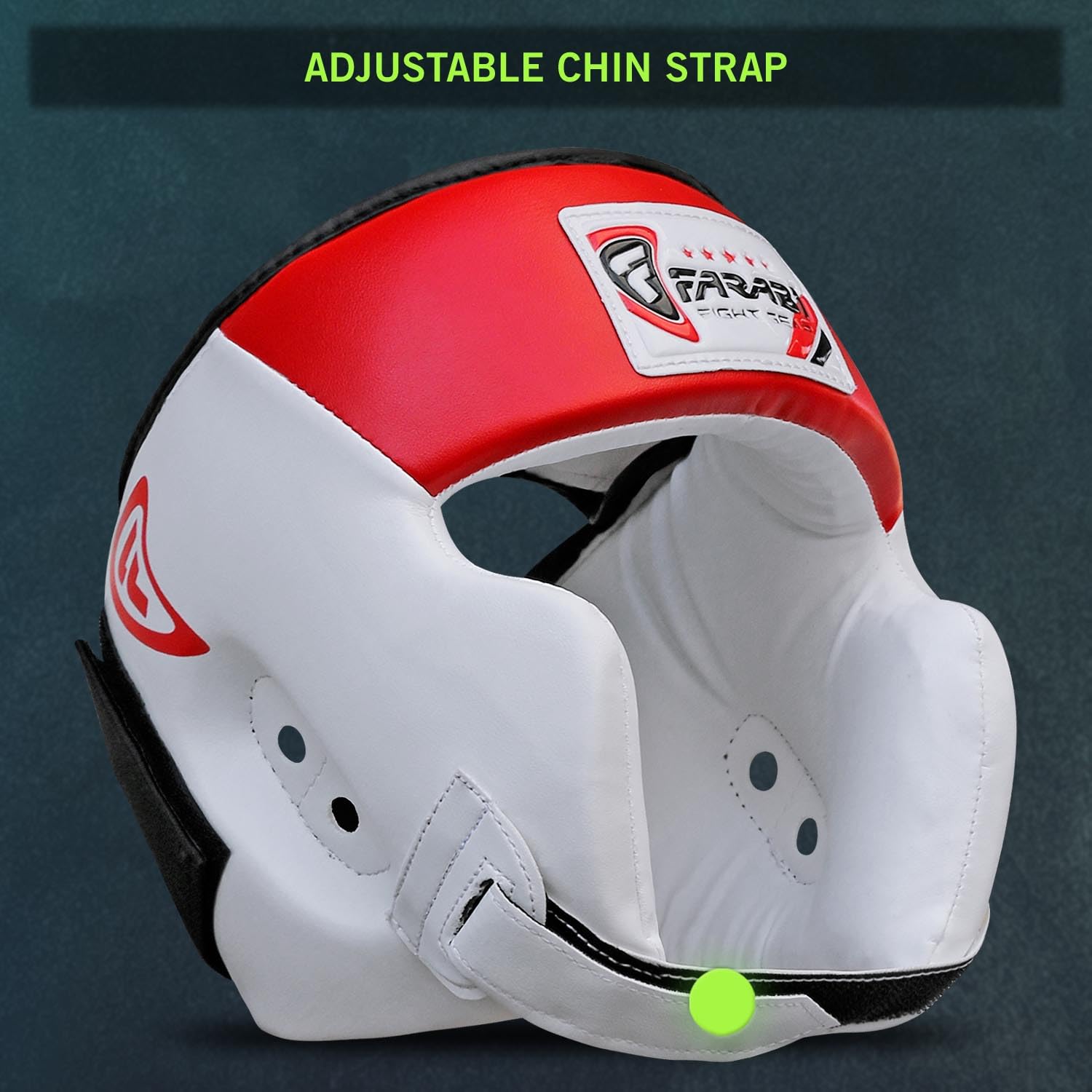 Farabi Sports Casque de Boxe avec Sangle réglable - Casque de Kickboxing Ouvert - Casque de Boxe MMA, Muay Thai, Sparring, Arts Martiaux, karaté, Protection de tête