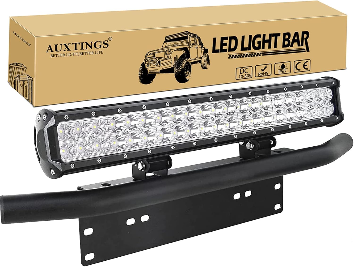 Willpower 20 inch 126W Spot Flood LED Work Light Bar with License Plate