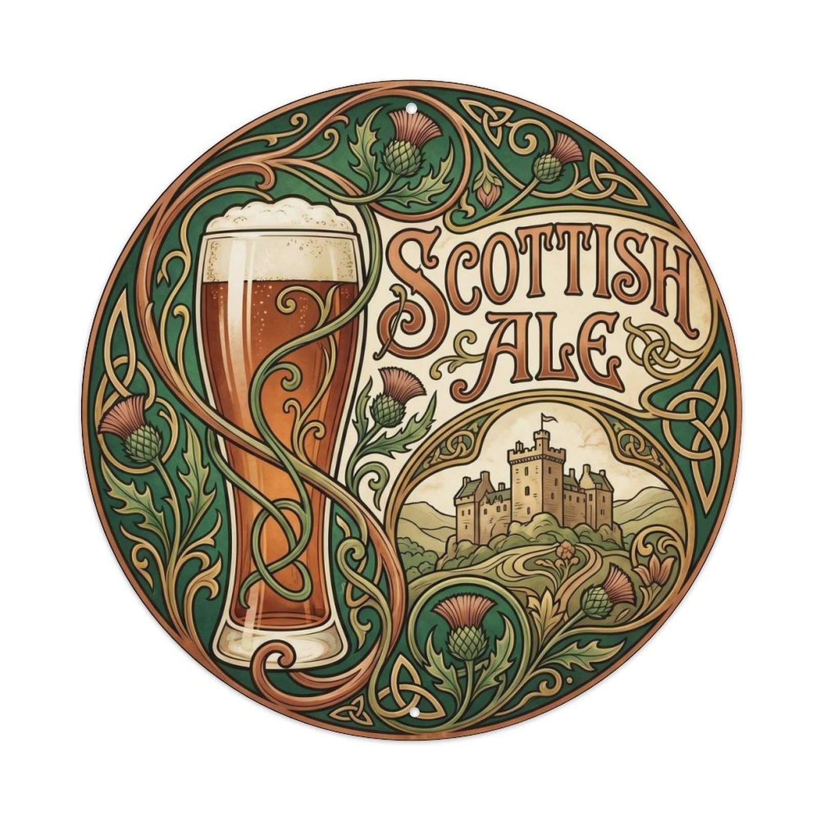 Scottish Ale Malt Beer Hall Old School Festival Brew Metal Tin Sign