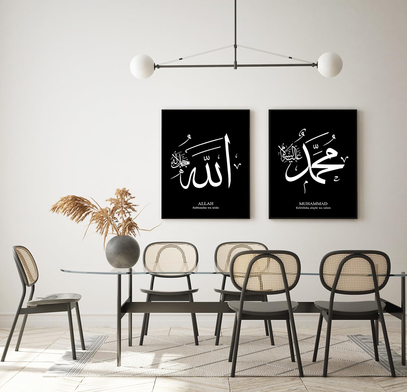Set van 3 posters voor de woonkamer, esthetische bloem