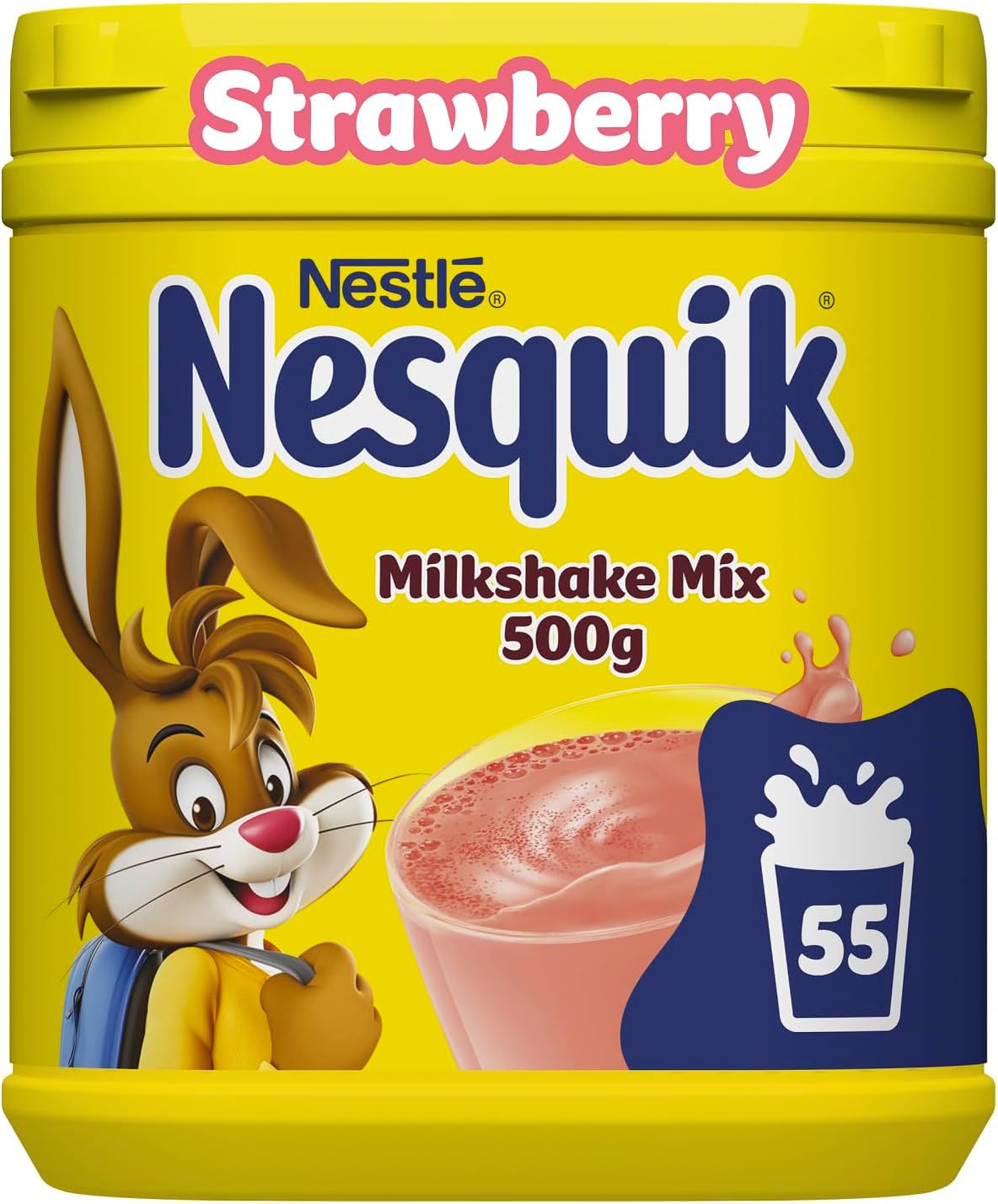 Strawberry Flavoured Milkshake Powder, with Vitamin D, 500g Tub (Pack of 1)