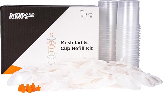 DeVilbiss 24OZ/710ML Cup, 200 Micron Lid, Kit 50 DPV-24-200-K50-1 Each