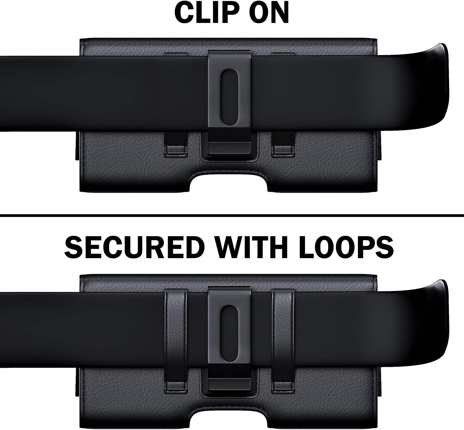 DeBin Belt Holster Case for iPhone 16, 16e, 15, 14, 13, 12 & Pro Models, 11 Pro, Xs, X, Cell Phone Pouch with Belt Clip, Phone Holder Medium, Black - Image 4