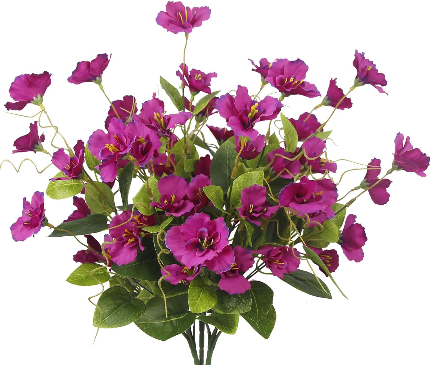 3 Pcs Artificial Flowers for Outdoors Hibiscus Spring Summer Decor Fuchsia Artificial Tropical Flowers Realistic UV Resistant Silk Hibiscus Flowers for Outside Planter Front Door Porch Patio