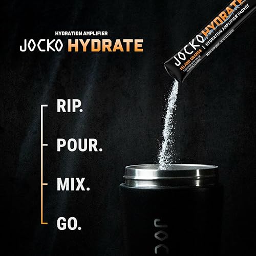 Miniatura 5 de Jocko Fuel Hydrate Electrolytes Powder Packets Bundle (Fruit Punch + Island Orange) - Paquetes amplificadores de hidratación para recuperación,