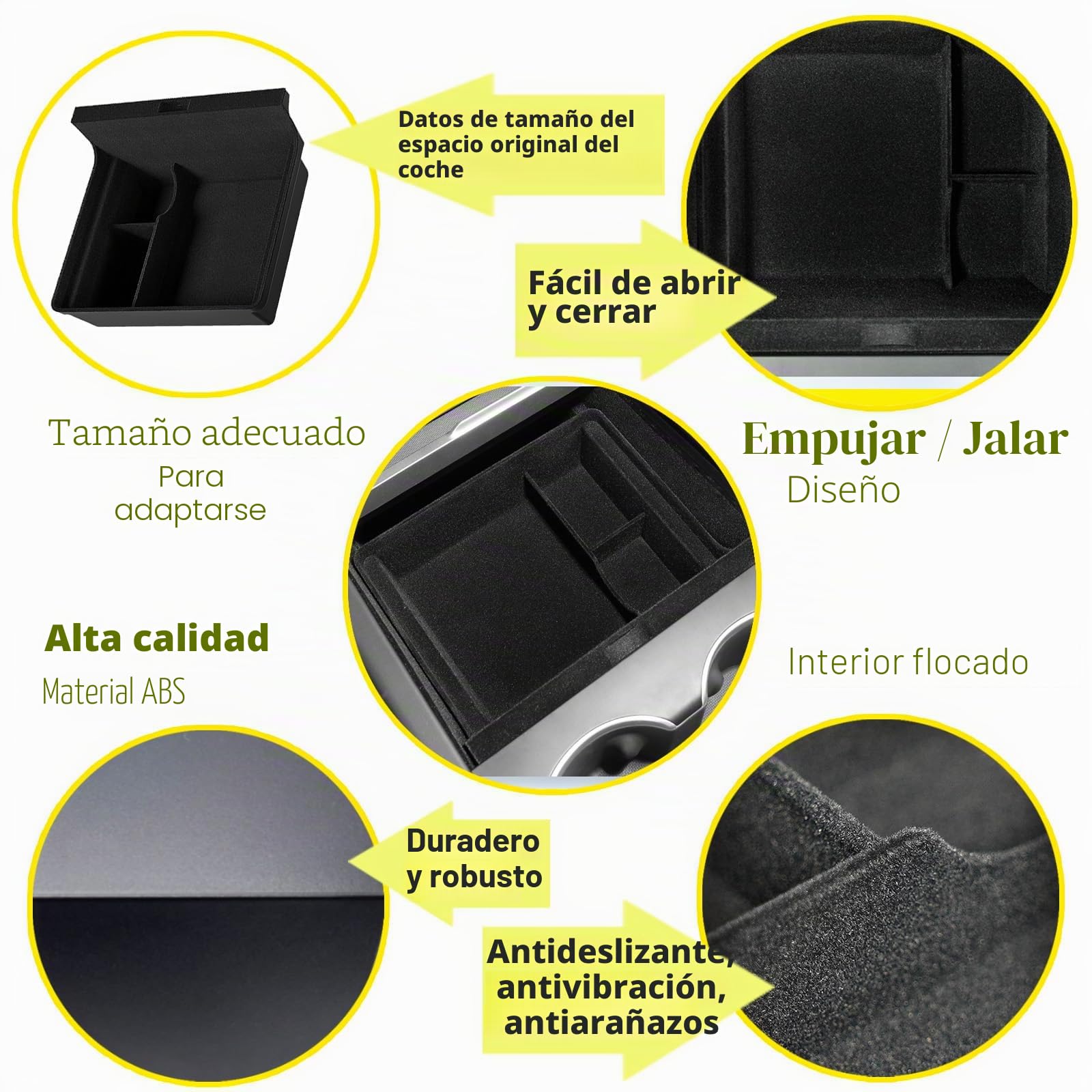 Bandeja organizadora de consola central para nuevos accesorios Tesla Model 3 Highland 2024 2025 Model Y Juniper, para Tesla Model 3 2024 Highland 2025 Model Y Juniper Caja de almacenamiento