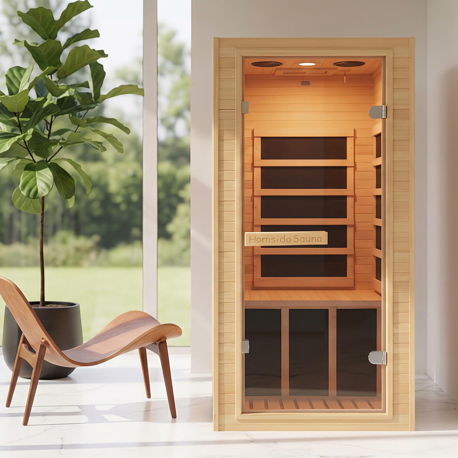 Homsido Mini Canadian Hemlock Wood Sauna