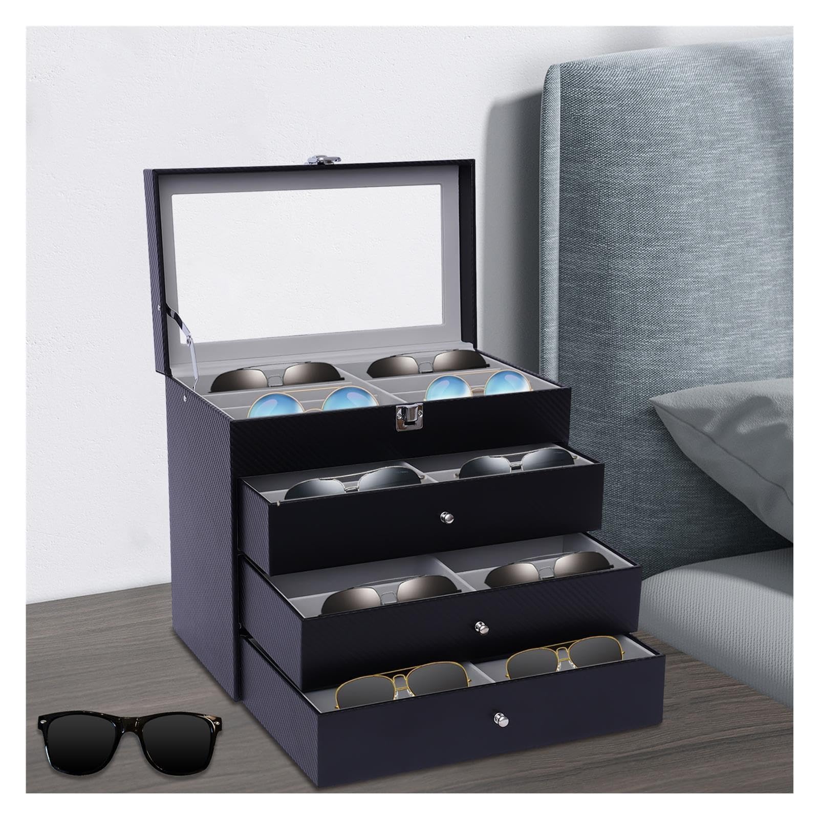 Organizador de gafas de sol Caja organizadora de gafas sol 4 capas