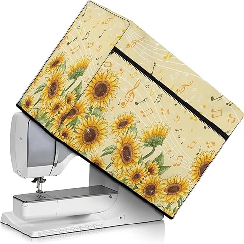 Miniatura 225 de Mumeson Cubierta antipolvo para máquina de coser de gatos negros con flores, para la mayoría de máquinas de coser estándar, plegable, duradera