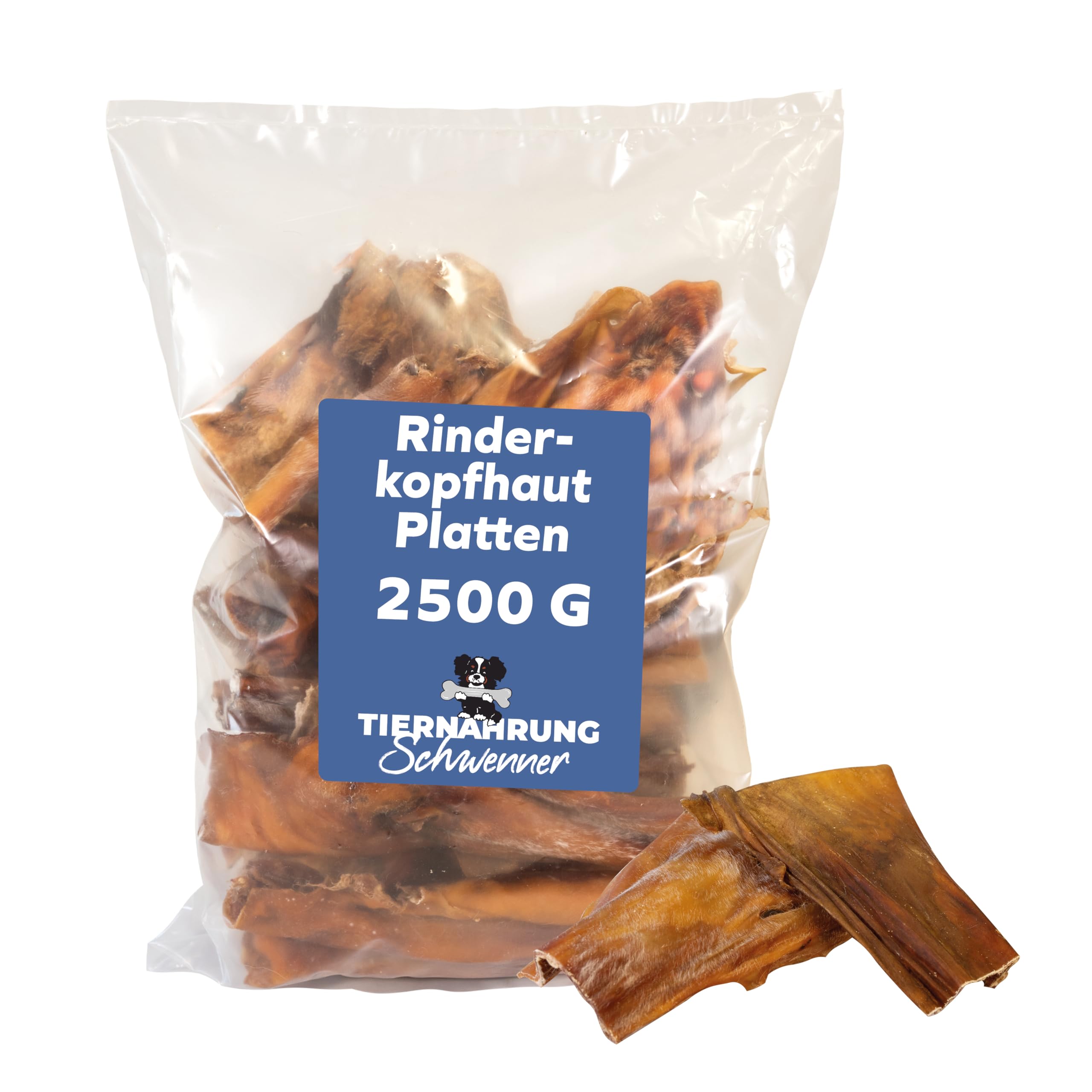 Rinderkopfhautplatten getrocknet - Dog Snacks Zahnpflege Hund - Hunde Kauartikel 2500g