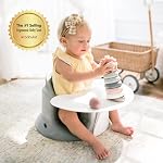 Upseat Chaise pour fauteuils pour bébé pour s'asseoir avec un plateau amovible pour les repas et le temps de jeu, développée avec des physiothérapeutes pour le développement et la posturisation de hanches sécuritaires et sains, fabriqués au Canada (Grey)