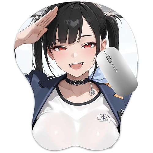 RUFSMAAN 3D Mouse Pad, Oppai Mousepad Anti-Slip Anime Manga Breast Gaming Wrist Rest Boob-pad Mouse Mat (Sora)