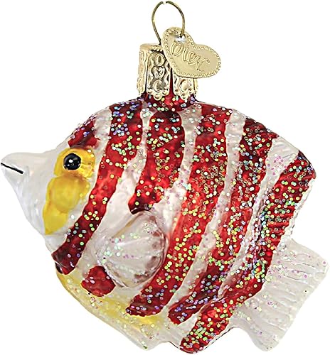 Miniatura 4 de Old World Christmas Ornamentos adornos soplados de cristal de pez vela para árbol de Navidad