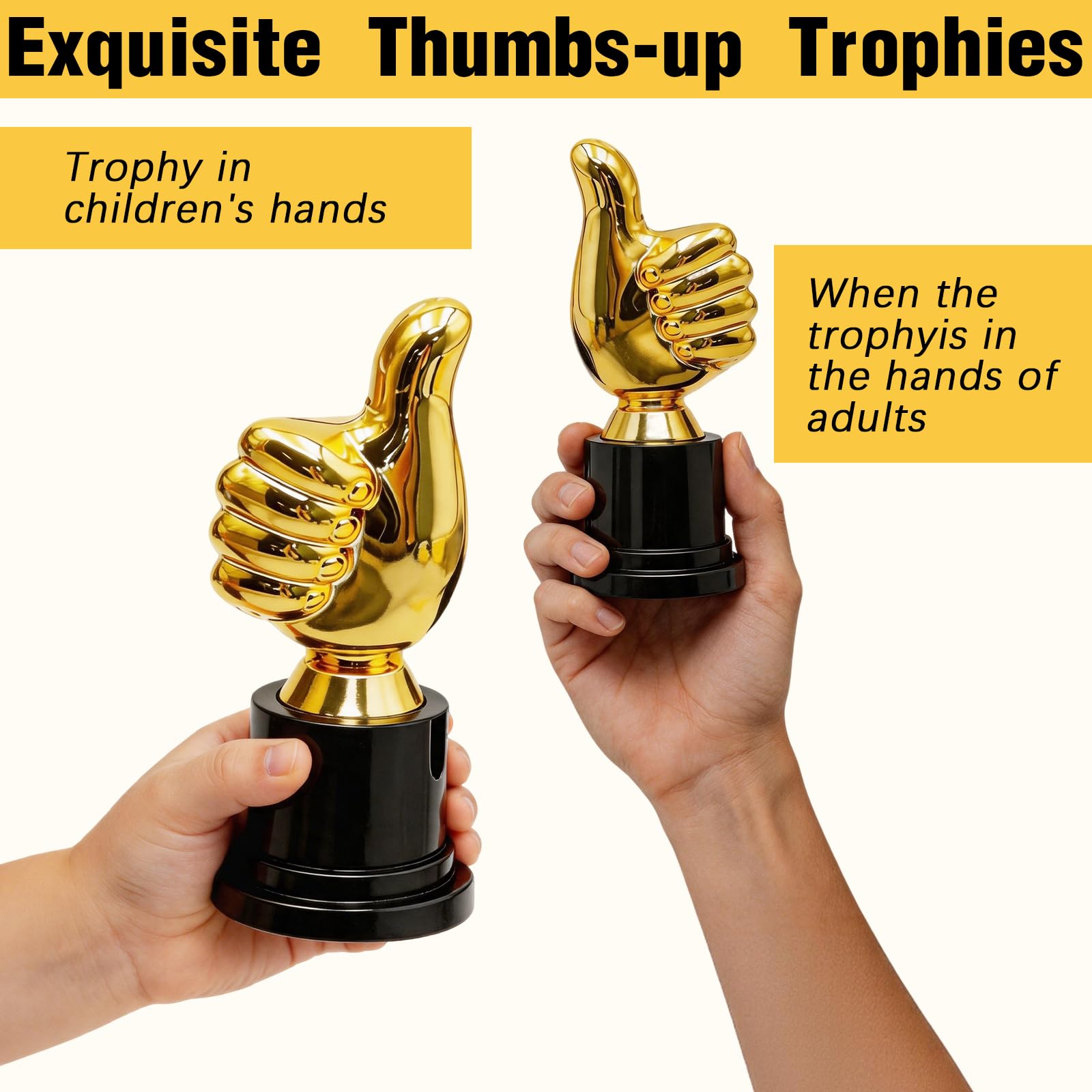 Trofeo de Pulgar Dorado 5x13cm Plastico Oro Ceremonias Premiacion 24 Piezas