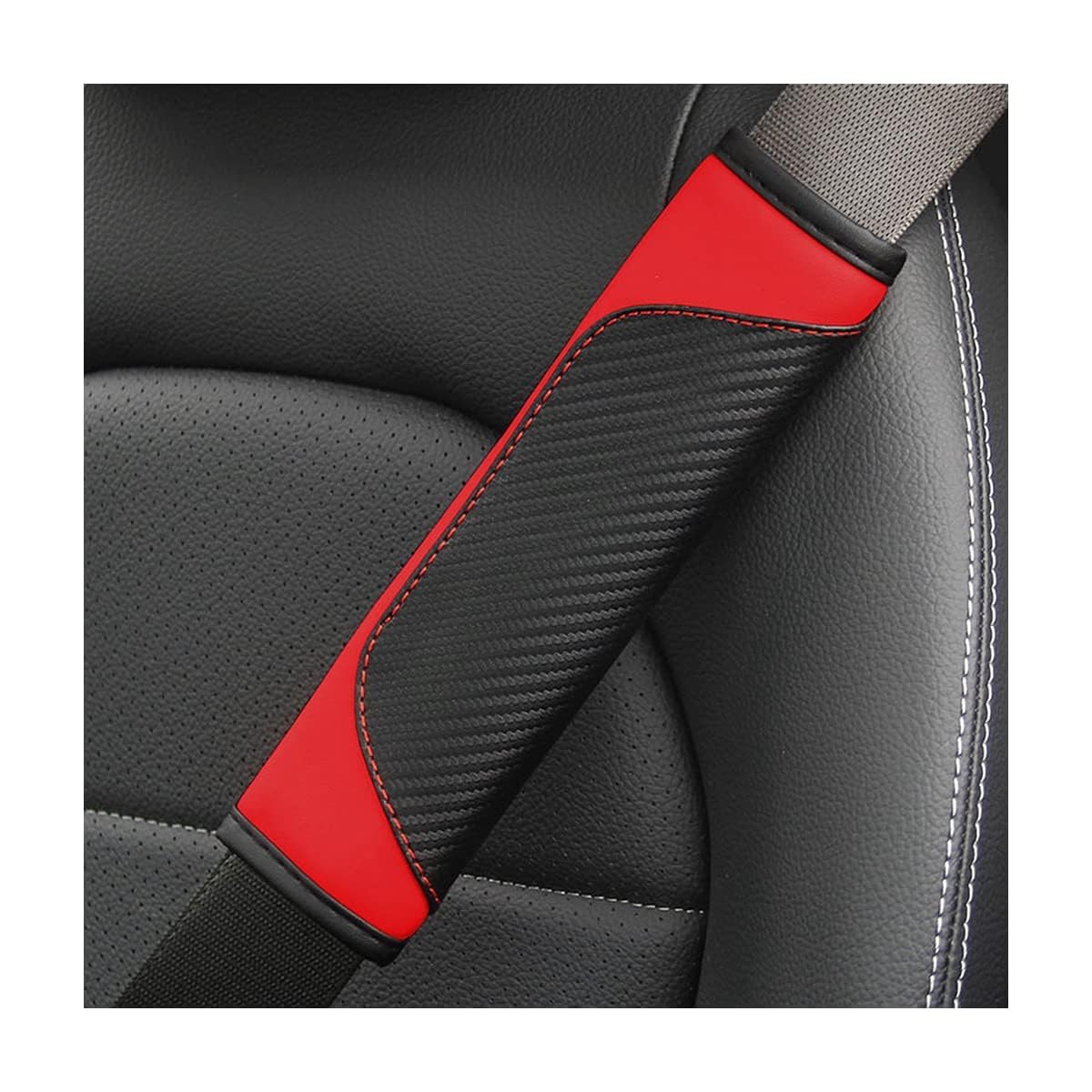 Olinowl Red Seat Belt Cover For Audi A4 A6 E-Tron Q3 Q4 Sportback E-Tron Q5 Q7 Q8 E-Tron Rs5, Individual Comfort Shoulder Pad Protective Harness Sleeve Premium Accessories,Normal-Rot