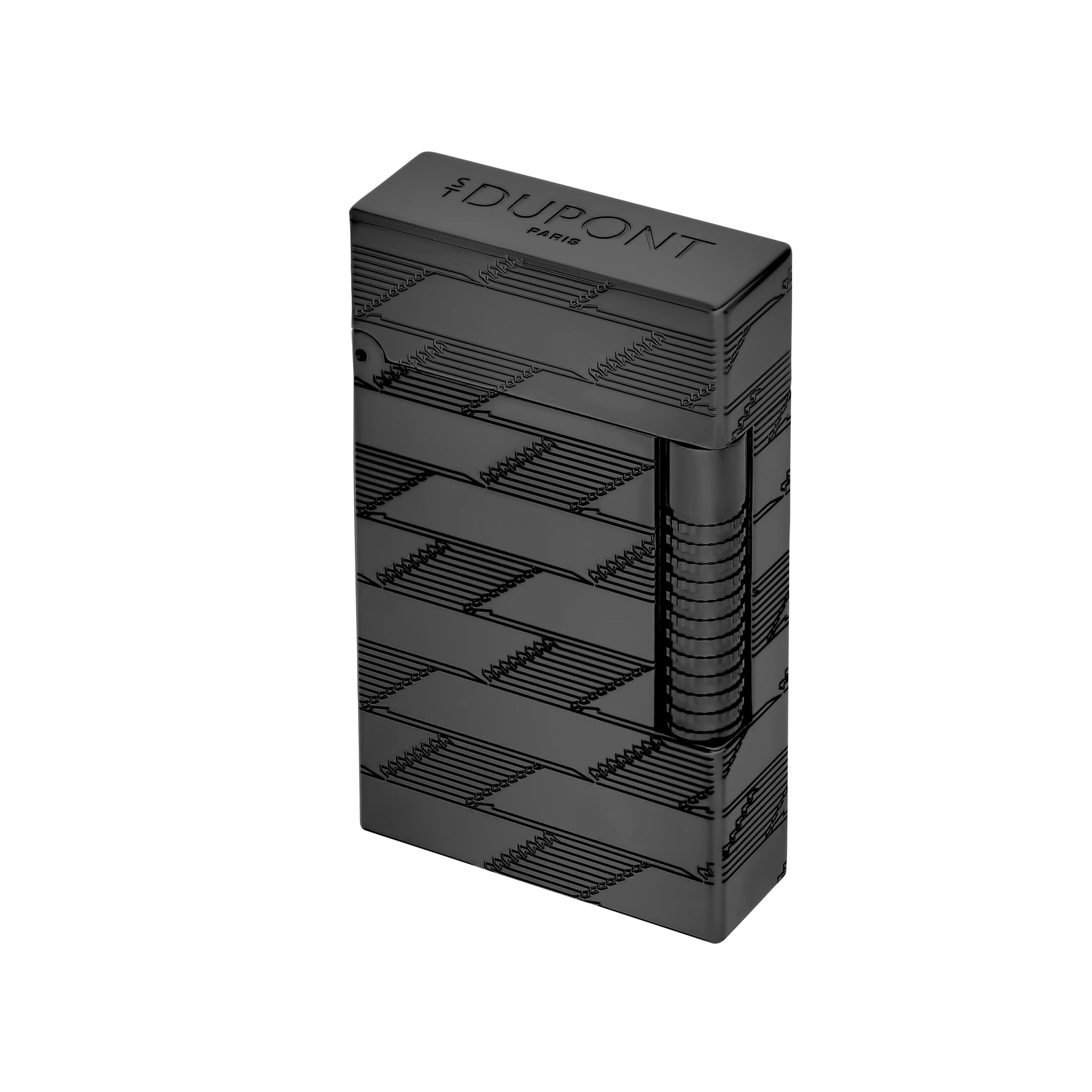 S T Dupont Le Grand Cling Lighter Monogram 1872 Black C23179