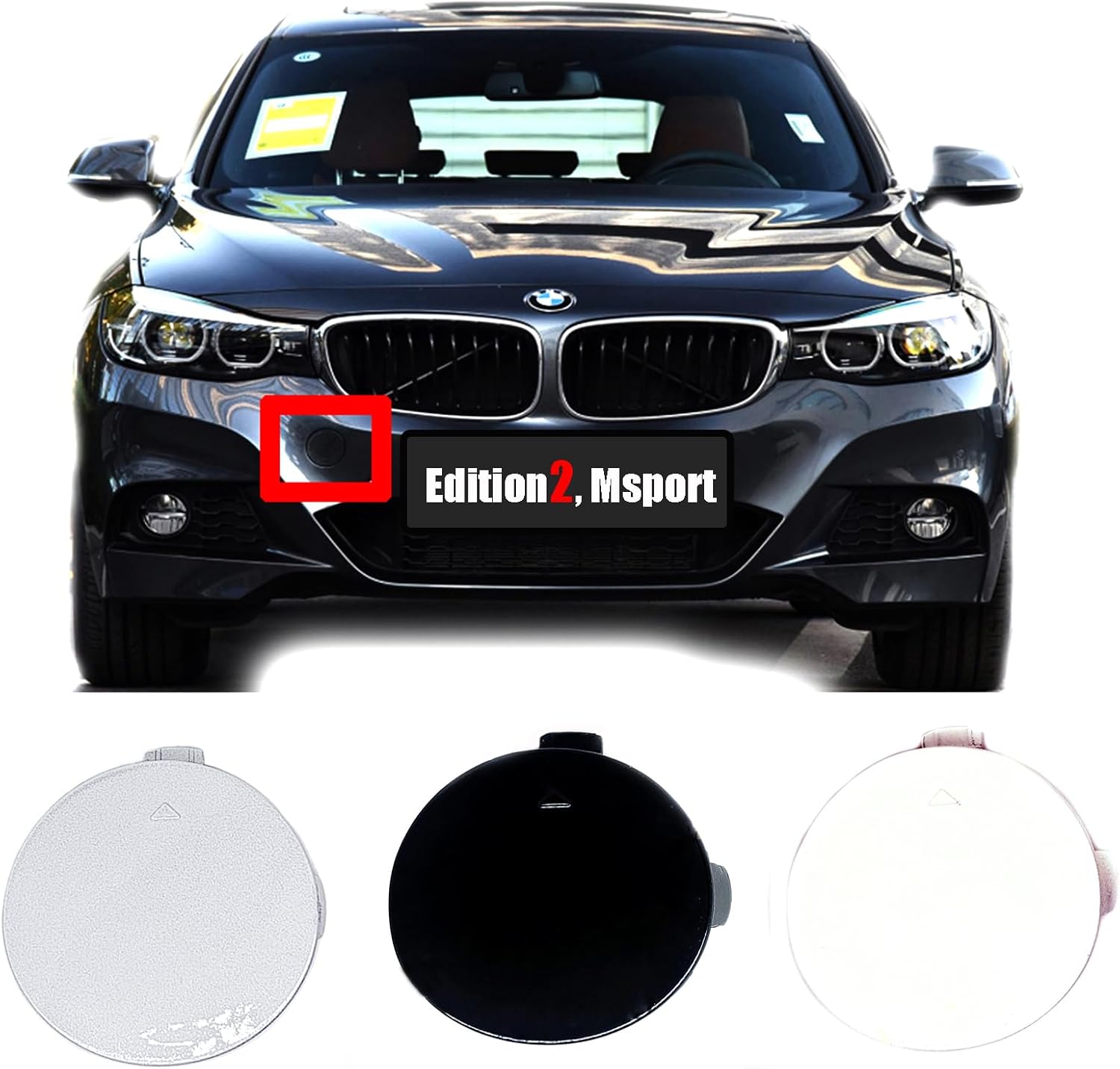Front Tow Cover for 13-20 BMW GT 3 M-sport Gran Turismo F34 GT3 320d 320i 325d 328i 330dX 335i 2013 2014 2015 2016 2017 2018 2019 2020 bumper Towing Hook Eye Cap 51118061552 (Primer) Front Tow Cover for 13-20 BMW GT 3 M-sport Gran Turismo F34 GT3 320d 320i 325d 328i 330dX 335i 2013 2014 2015 2016 2017 2018 2019 2020 bumper Towing Hook Eye Cap 51118061552 (Primer)