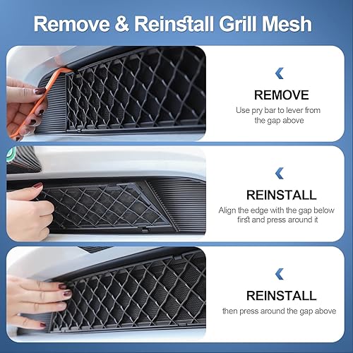 Miniatura 6 de Compatible con parrilla delantera Tesla modelo Y para rejilla de parachoques de malla, insertos de rejilla de entrada de aire, cubierta de rejilla