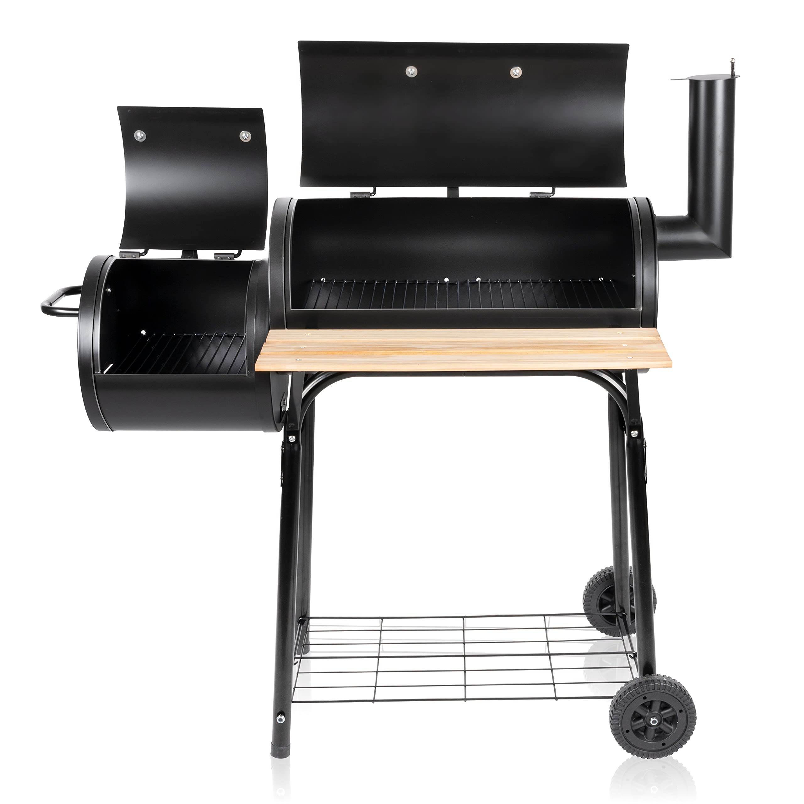 BBQ Collection Smoker barbecue - BBQ Smoker - with Separate Smoker - Adjustable Chimney - 104 x 58 x 114 cm