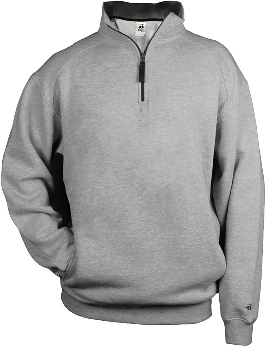 Men's fleece pullover quarter zip with pockets Clearance