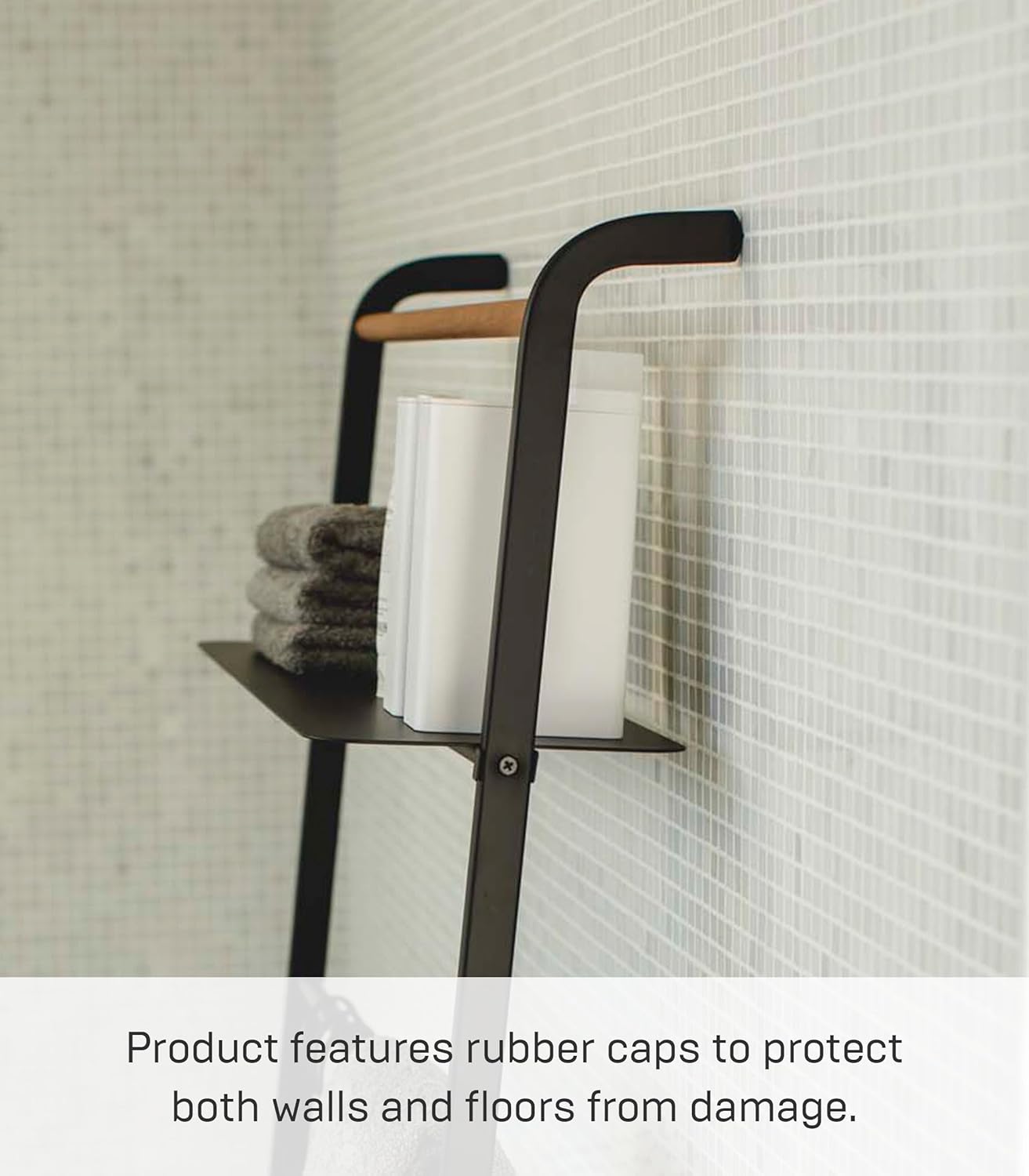 Yamazaki Home Tower Leaning Ladder Rack, Space Saving, 63" - Steel
