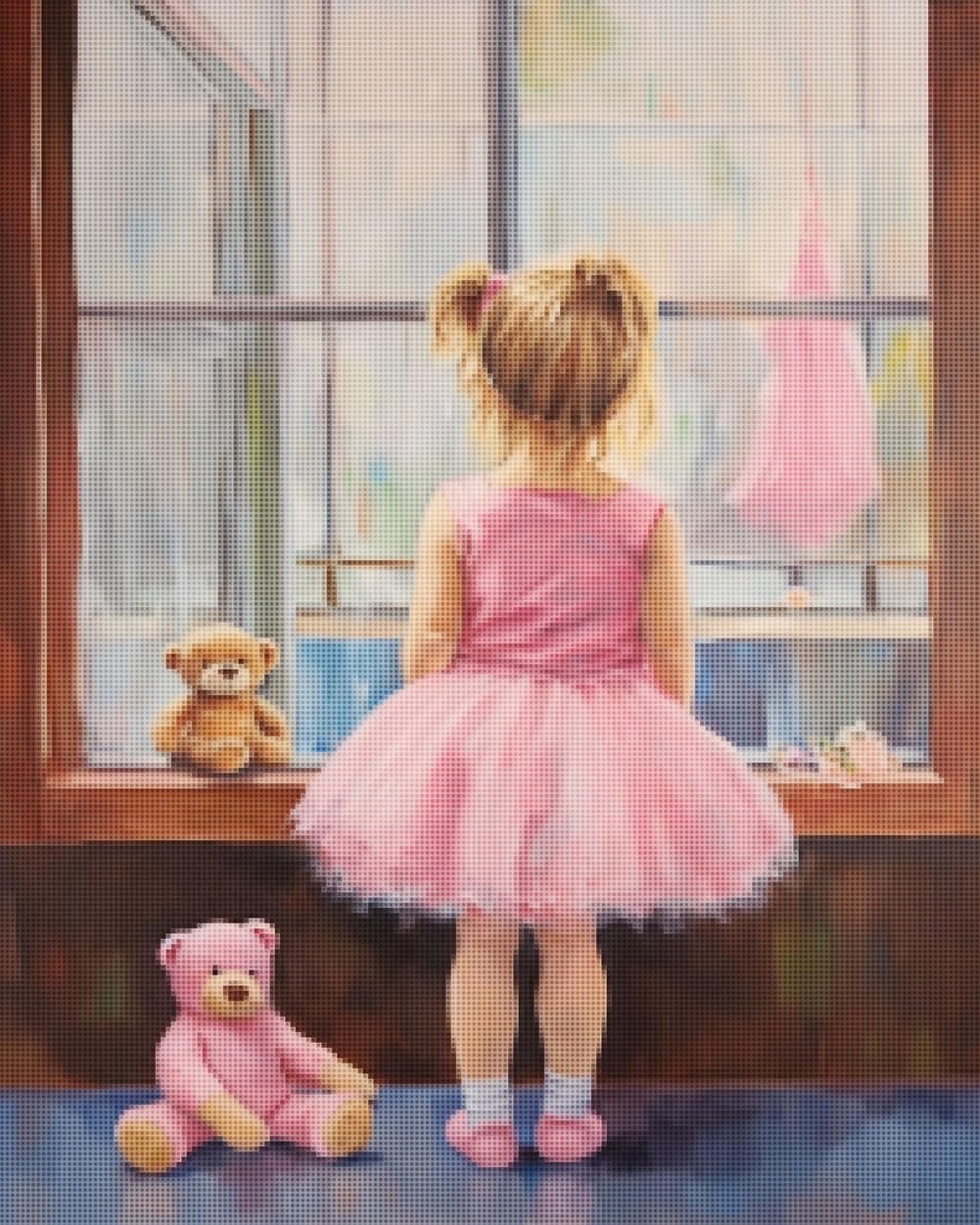 CISDKK Cross-Stitch Stamped Kits,Nature Embroidery,Ballerina Dance Ballet Artwork Little Ballerina Teen Girl Room Decor Dance Teacher,11CT,17.33 * 17.33 inch