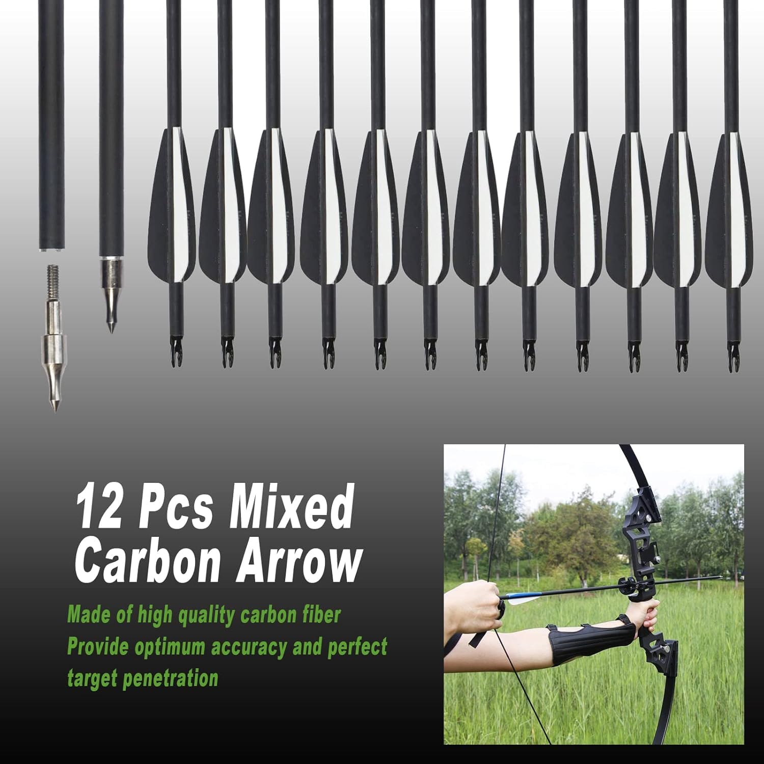 Recurvebogen Pfeil und Bogen Erwachsene Set 30lb 40lb Sportbogen Anfänger Rechtshänder Bogenschießen Jagd Langbogen mit 12 Pfeil