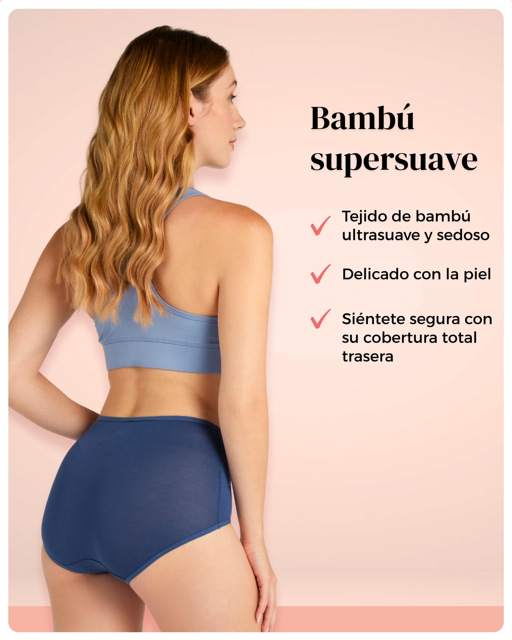 BEA Pack de 6 Bragas Altas de Mujer de Bambú - Braga Faja Reductora Supersuave, Transpirable y con Ligero Efecto Moldeador del Abdomen
