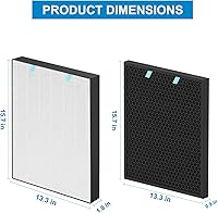 Vista 5 de 2 juegos de filtros Air400 de repuesto para purificador de aire Bissell Air400, paquete de carbón activado HEPA 3365, incluye filtros Hepa 2521