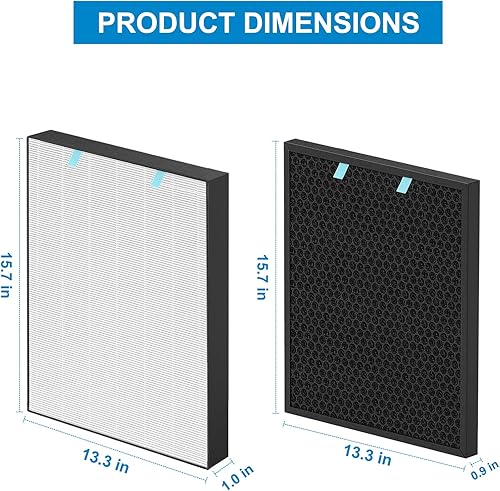 Miniatura 3 de 1 juego de filtros Air400 de repuesto para filtros Bissell Air400-2521 True Hepa y 6 prefiltros, 2520 filtros de carbón activo, en comparación con