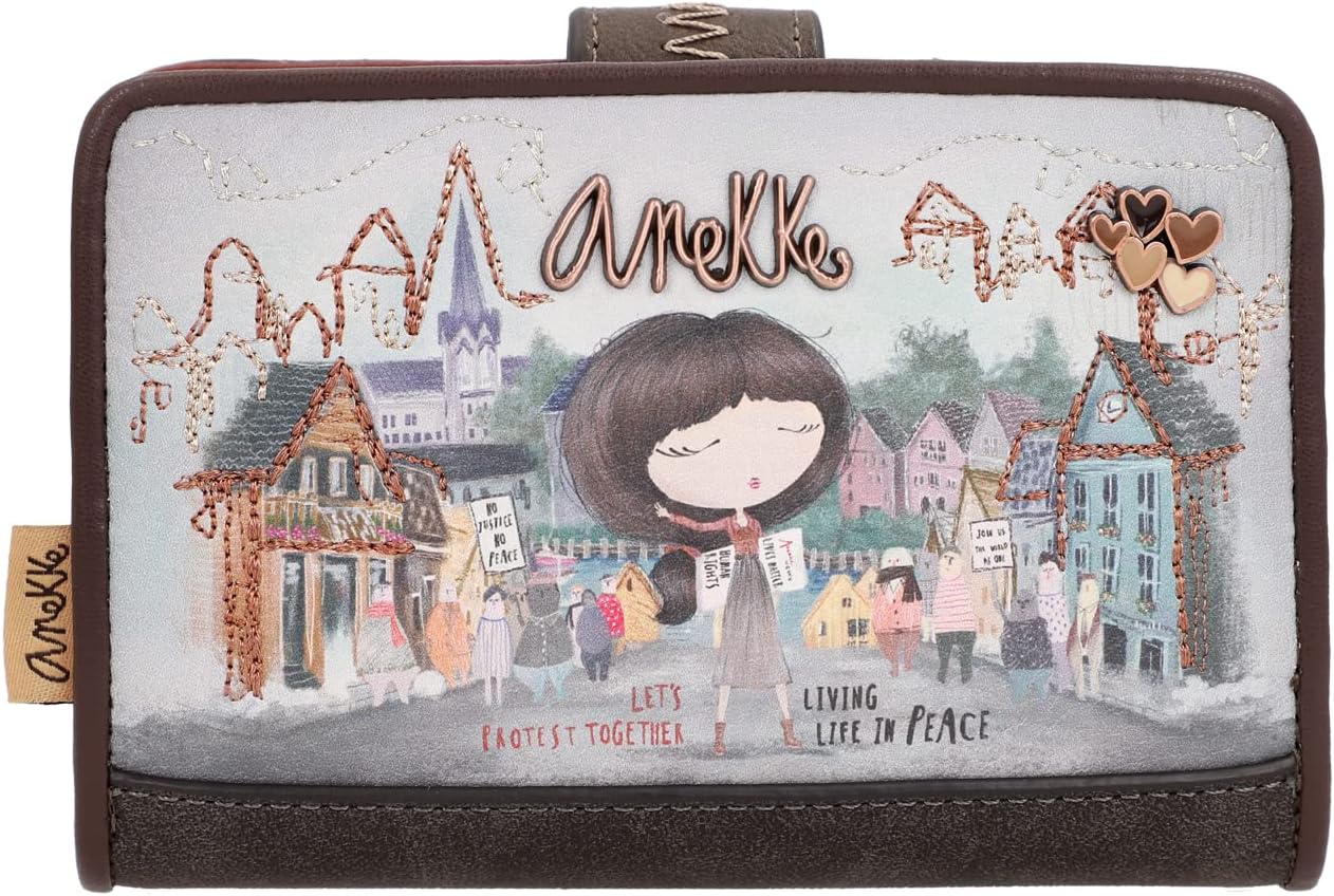 Anekke Damen Geldbörse Mediterran-Stil - Glitzernde Brieftasche Mit Reißverschluss