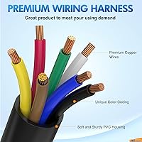 Vista 8 de Nilight - Cable de enchufe de remolque de 7 vías alineado para tareas pesadas de 8 pies, conector de 7 pines, cable de extensión redonda para RV