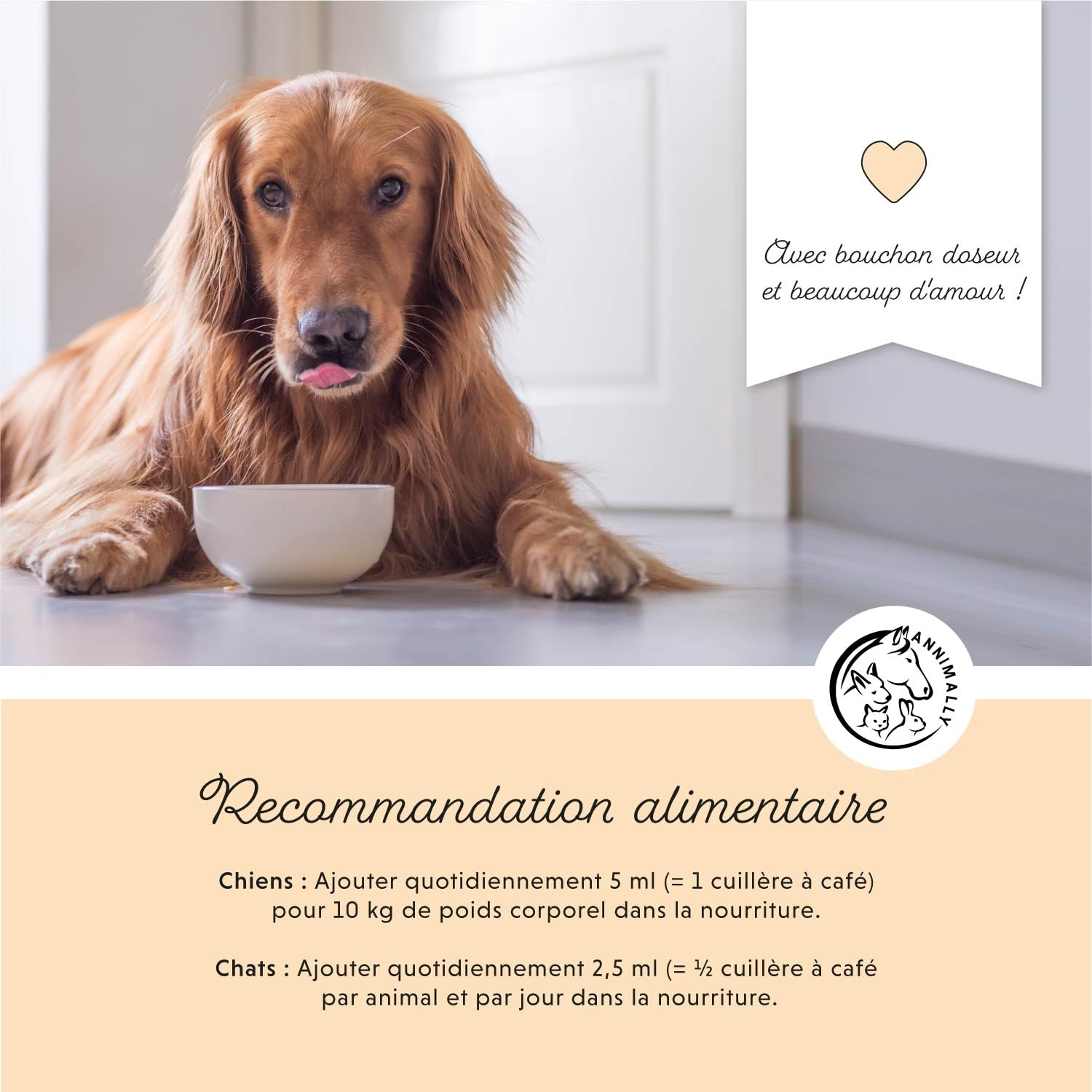 Annimally Huile de Saumon écossais pour Chiens 1 Litre Riche en acides Gras Omega 3 & 6 (avec 30%) - Huile de Poisson Barf pour Chien, Chat et Cheval, adaptée I Produit Naturel