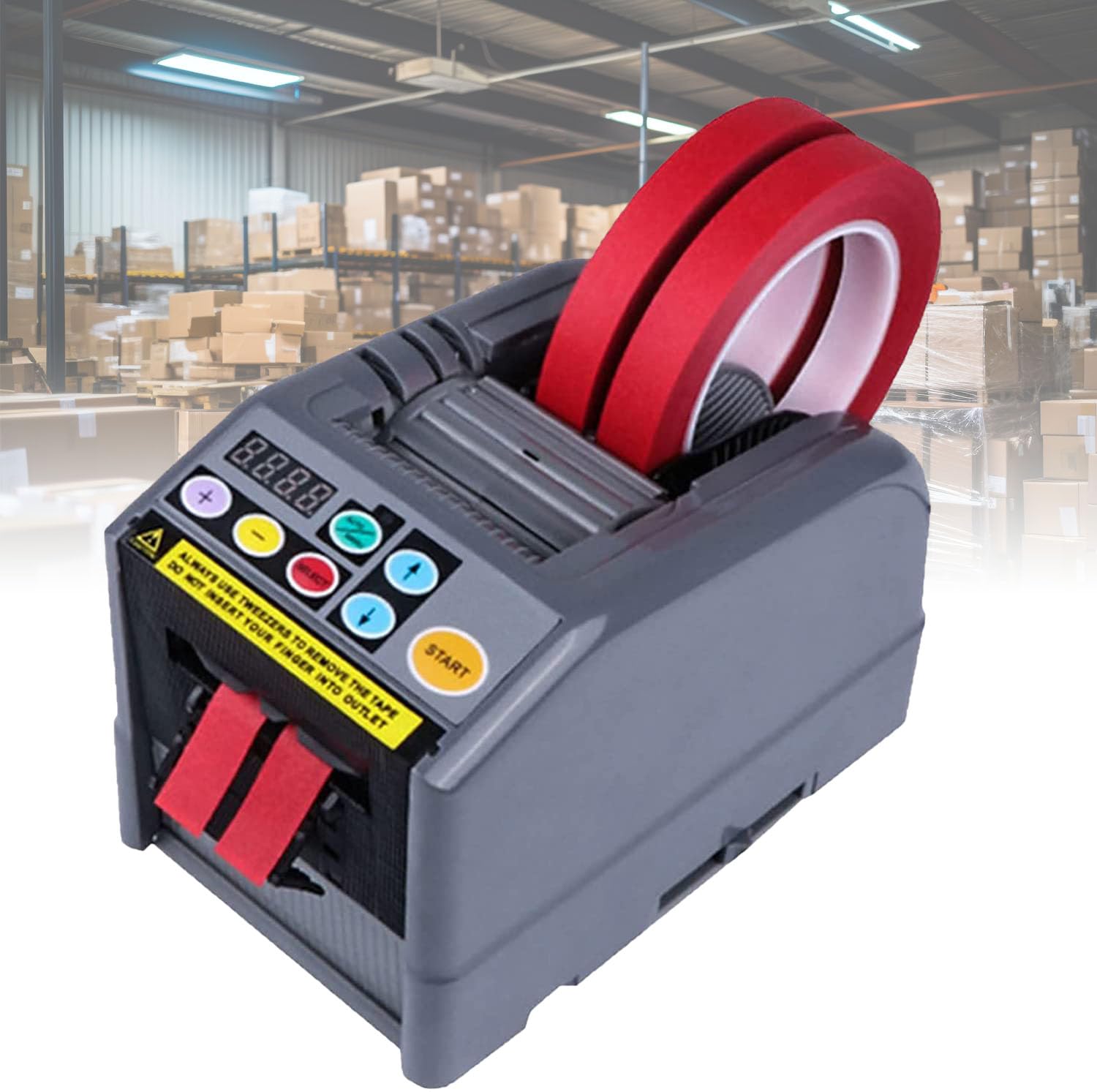 BOOZXCV Electronic Tape Cutting Machine Auto/Manual, Adjustable Width 5-999mm for Factory and Warehouse, Efficient Tool for Quick and Precise Cutting
