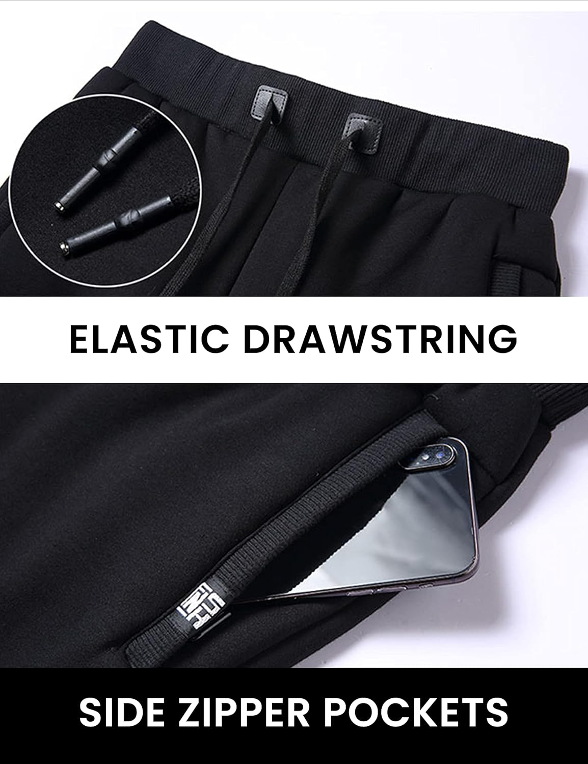 Lentta Men's Fleece Lined Sweatpants Athletic Winter Warm Sherpa Jogger Track Pants - Image 5