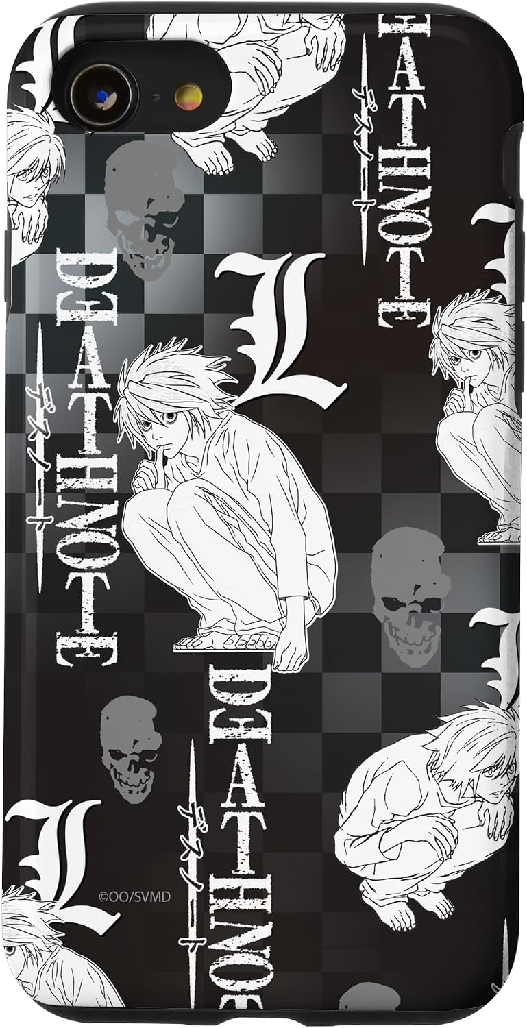 Death Note Crouched L on Checkerboard Pattern Anime Case for iPhone SE (2020) / 7/8