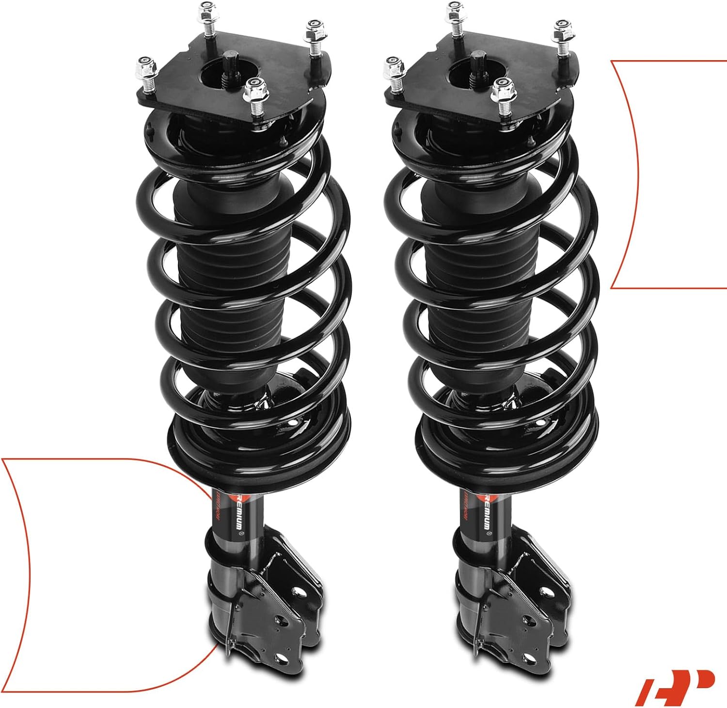 A-Premium Front Complete Struts Compatible with Ford Edge 2011-2014 & Lincoln MKX 2011-2015 - 2x Replacement Suspension Shock Absorber with Coil Spring Assembly