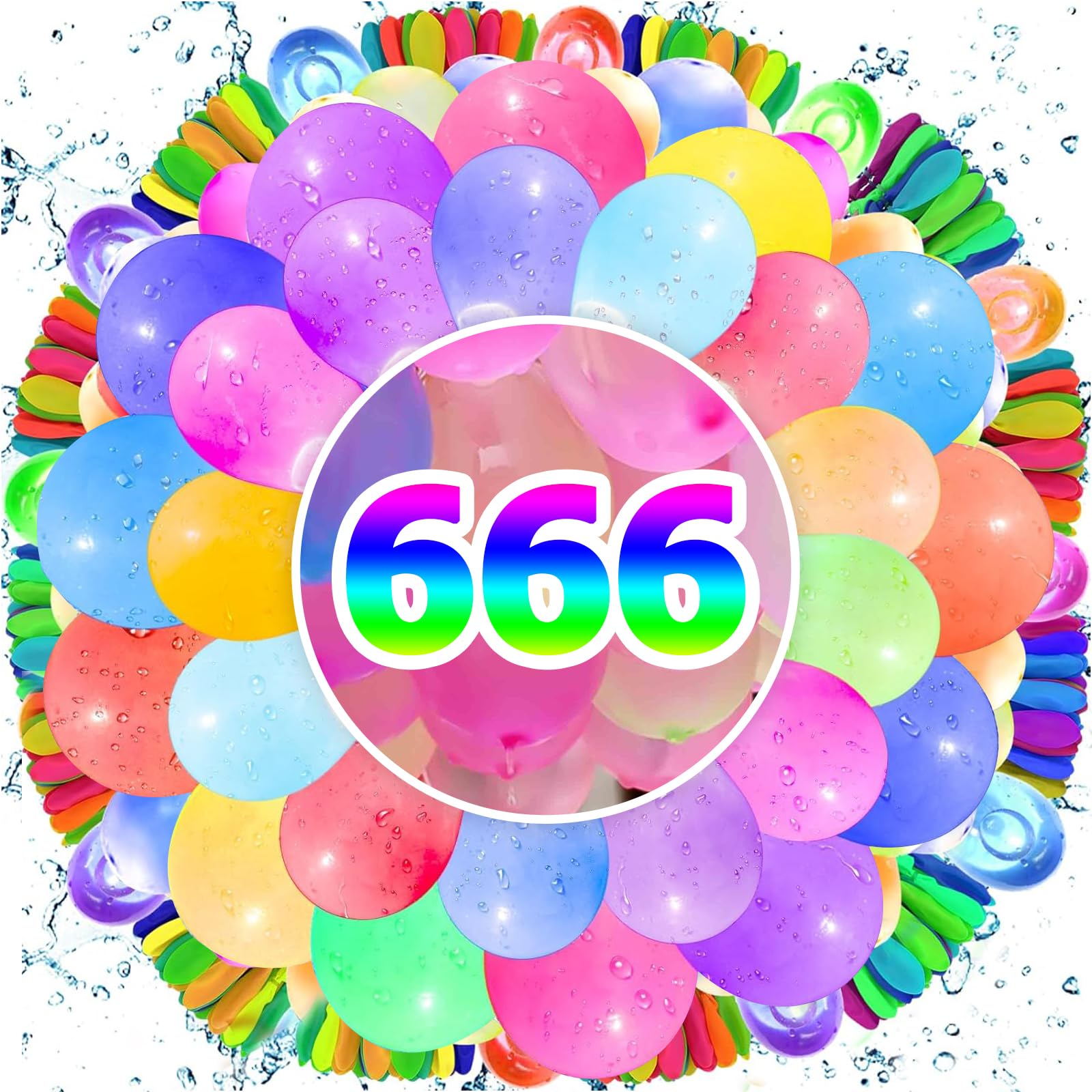 HuaMuDM Wasserbomben Set - 666 Stück Selbstschließende Wasserballons