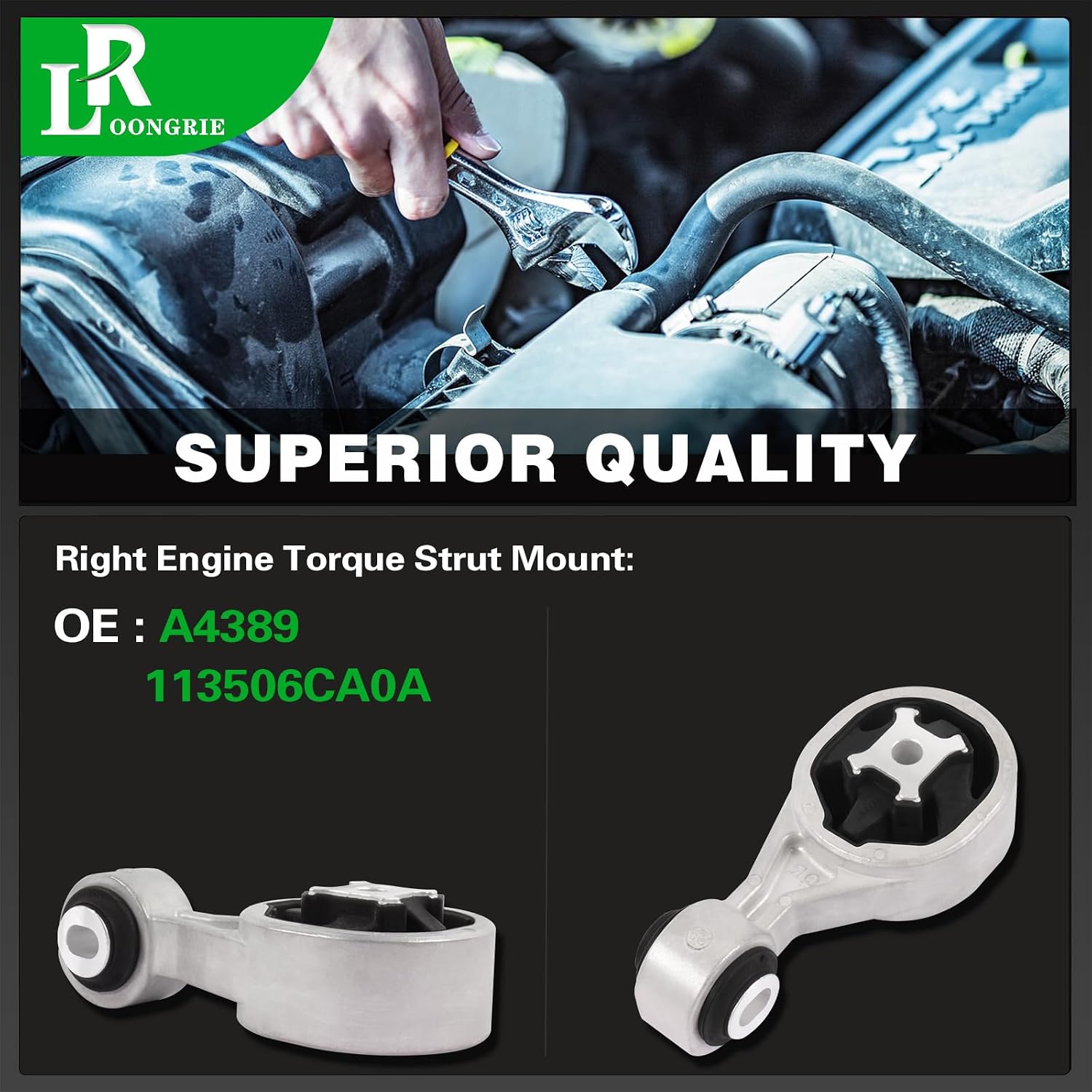 LOONGRIE A4389 Right Uppe Engine Torque Strut Mount Compatible with 2019 2020 2021 2022 2023 Altima 2.5L L4 Engine, Replace OE 113506CA0A 1PCS