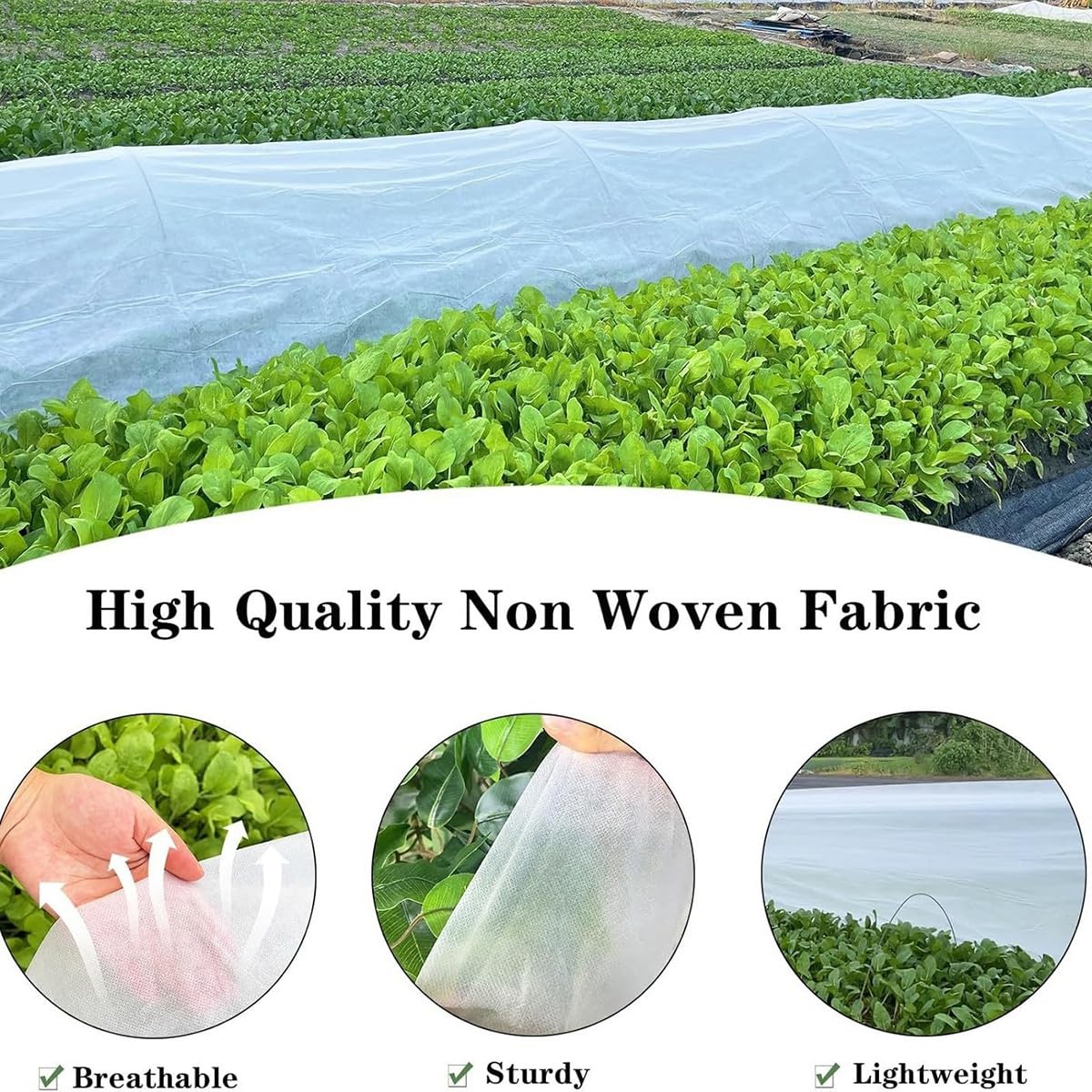 Genérico Protección contra heladas para Plantas de jardín, 30 g/m², Tela anticongelante para Plantas, Tela no Tejida, protección contra heladas de Plantas de Invierno(2,3x16m)