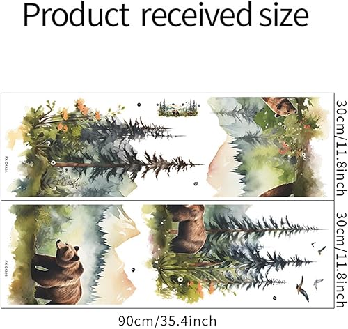 Miniatura 8 de Annande Calcomanías de pared de oso de montaña, decoración de bosque para guardería, papel tapiz para niños, guardería, sala de juegos, dormitorio,