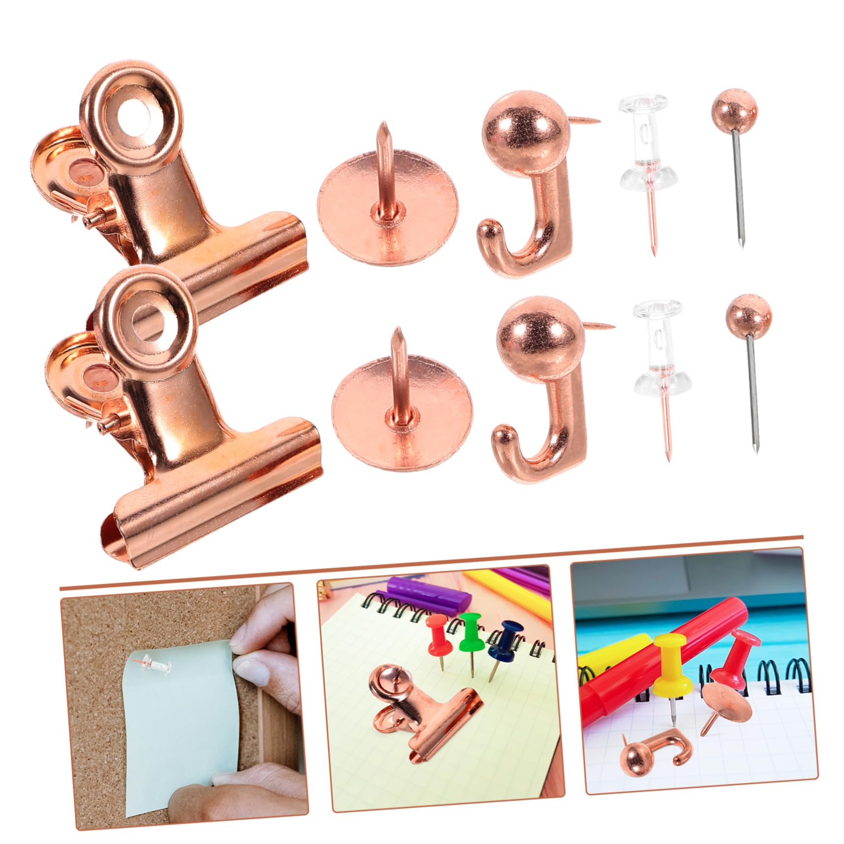 Operitacx 5ensembles Poussins pour Tableau Punaises Décoratives Pratiques pour Carte Accessoires De Bureau Doré pour Organisation Et Créatifs