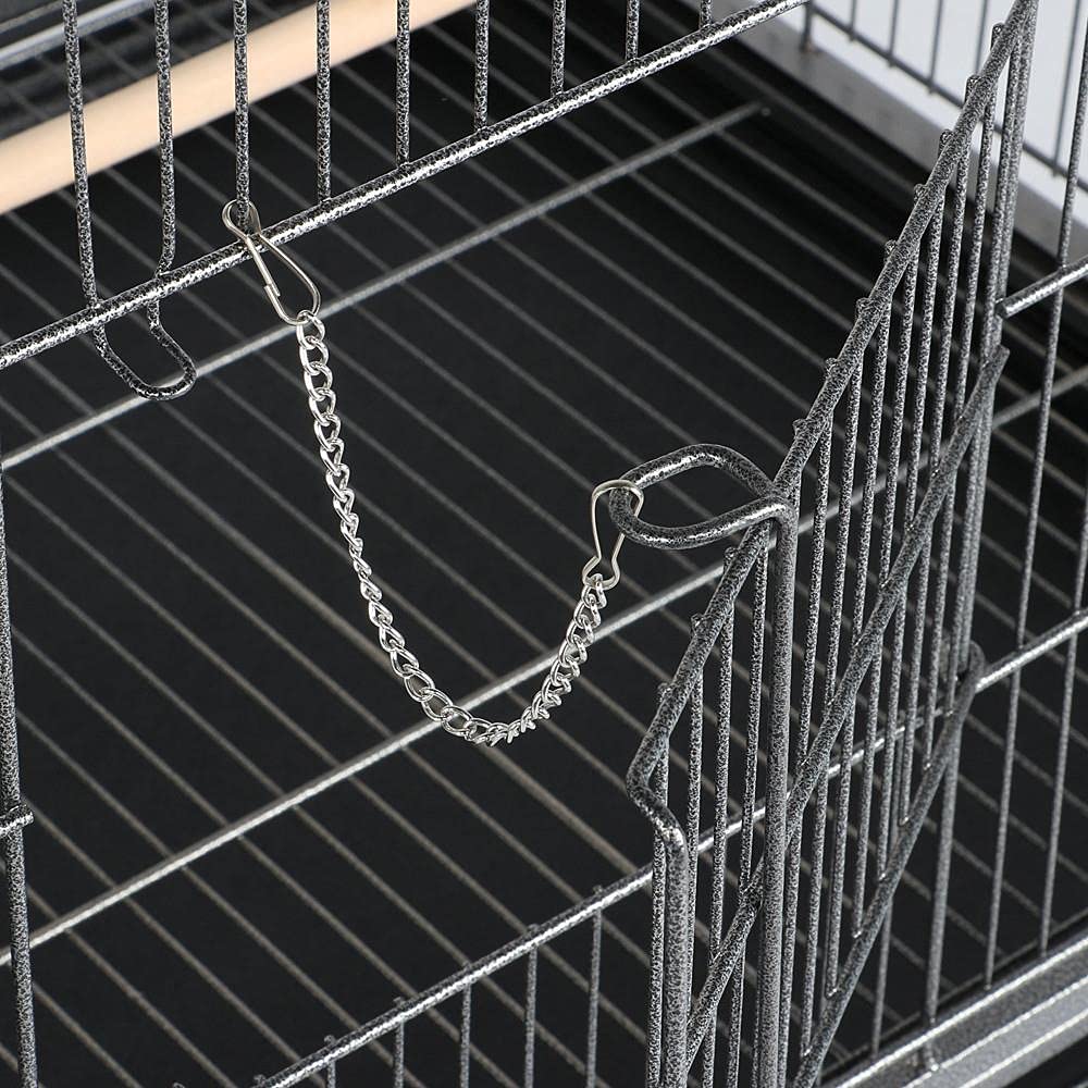 Yaheetech Vogelvoliere Vogelkäfig 2 Türen Vogelhaus Käfig mit 4 Rollen Nagervoliere 131cm hoch