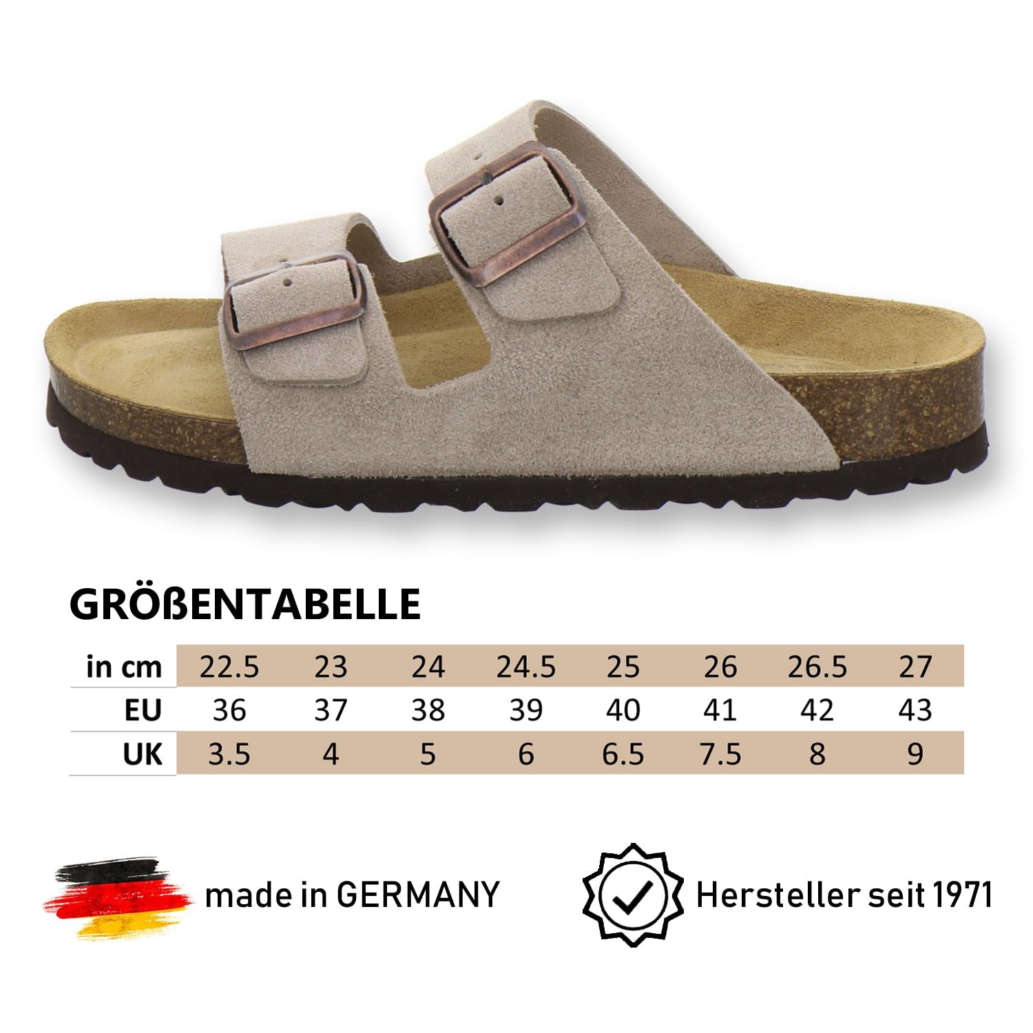 AFS-Schuhe 2100 Damen-Pantoletten echtes Leder Made in Germany